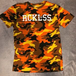 Young and Reckless Orange Como T-Shirt - Vintage - Size M